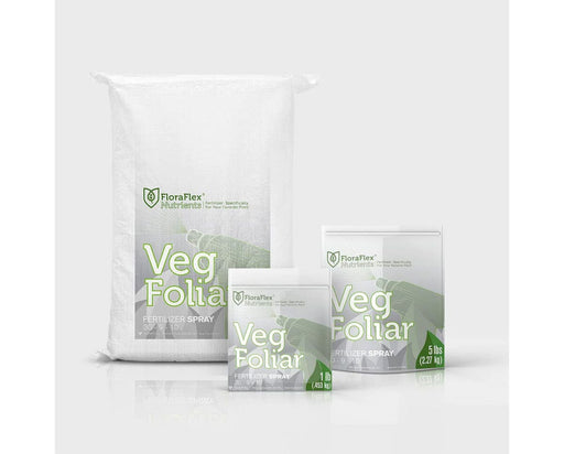 Image showing 3 available sizes of the FloraFlex Nutrients Veg Foliar.