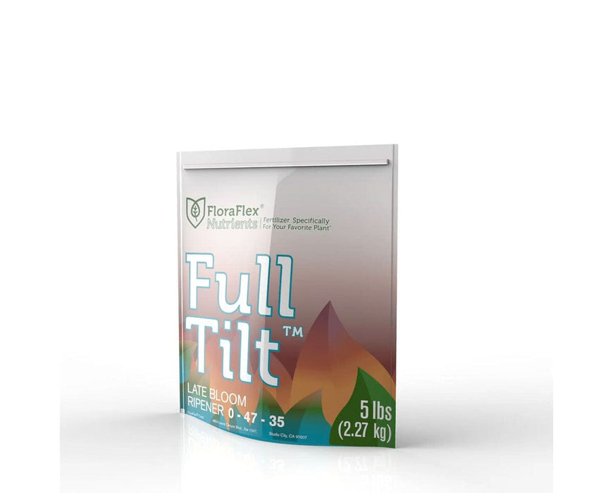 FloraFlex Full Tilt 5lb pouch fertilizer NPK 0-47-35 for late bloom ripening.