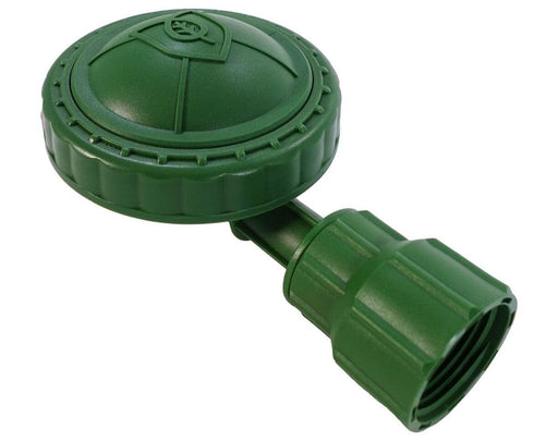 FloraFlex 16/17mm lateral flush valve with threaded 1/2" NPT connector for irrigation system installation.