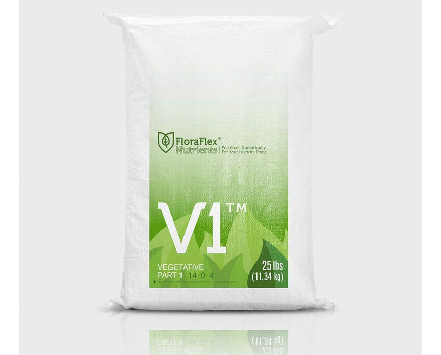 FloraFlex V1 Vegetative Part 1 25lb bag with green label.