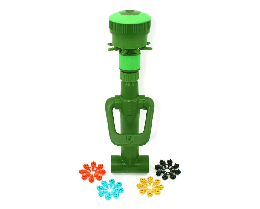 FloraFlex QDPS Multi Flow Bubbler T model with colorful flow inserts in red, blue, yellow, and black.