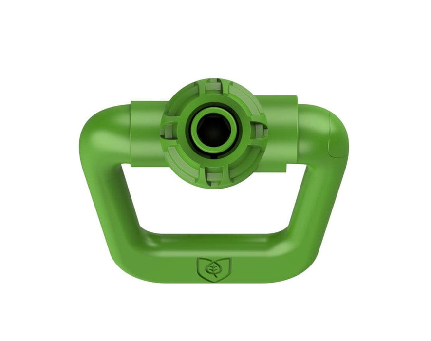 Top-down view of FloraFlex shutoff valve showcasing inlet port and secure fitting design.
