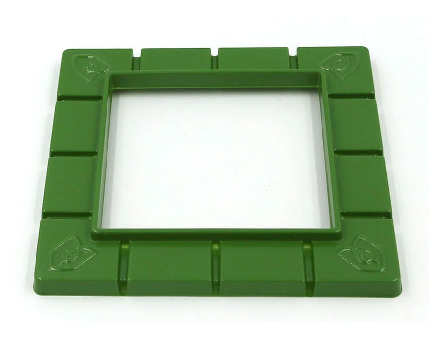 FloraFlex Stackers 4x4 single green frame top view showing structured cube alignment grooves.
