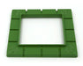 FloraFlex Stackers 4x4 single green frame top view showing structured cube alignment grooves.