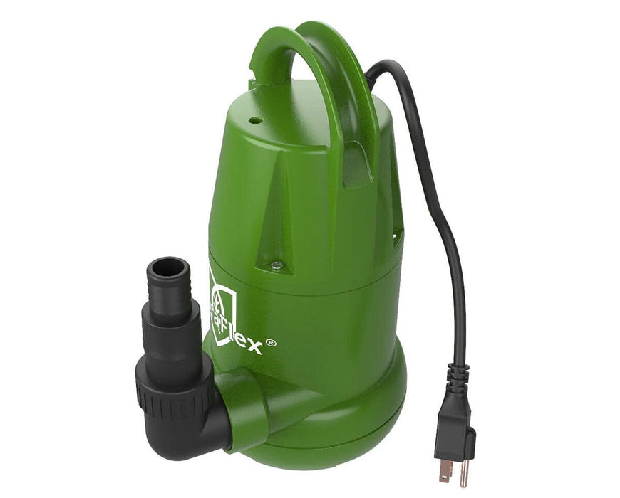 FloraFlex Submersible Pump side view with power cord and ergonomic handle design.