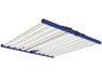 Underside view of the LED grow light showing full array of white-spectrum diodes across all ten aluminum bars for maximum light coverage.