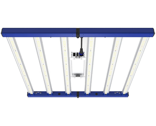Top-down view of the Tarantula Revolution 480 showing driver, wiring, and six LED light bars.