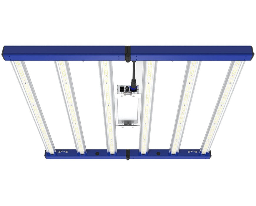 Top-down view of the Tarantula Revolution 480 showing driver, wiring, and six LED light bars.