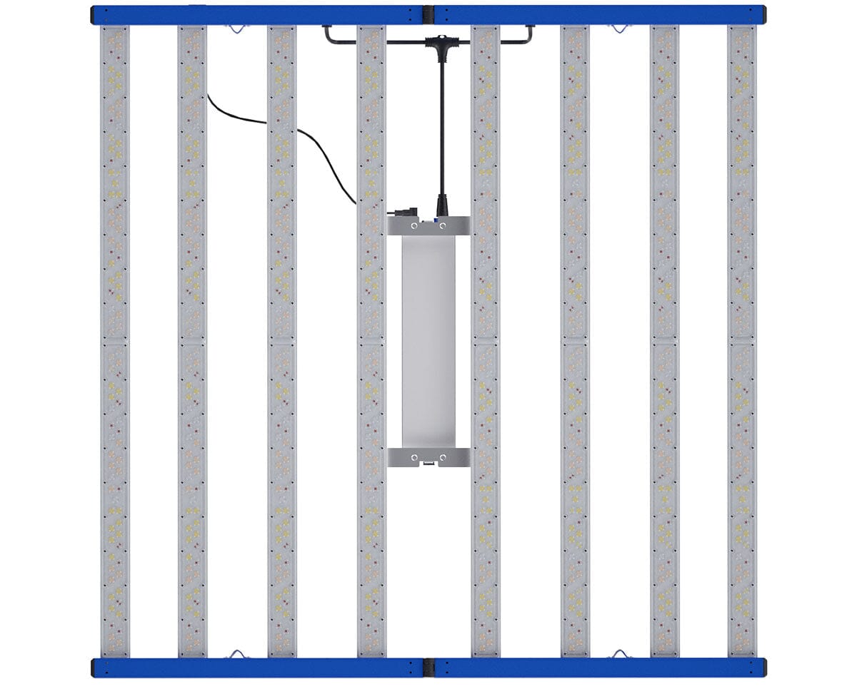 Grand Master LEDs Tarantula Revolution 800 Ultra 800W LED grow light top view with folding bar design.