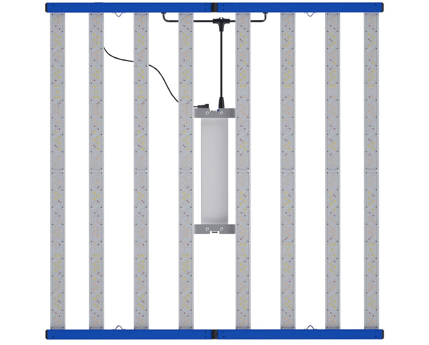 Grand Master LEDs Tarantula Revolution 800 Ultra 800W LED grow light top view with folding bar design.