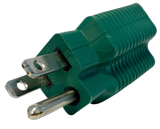 Green 240V to 120V power adapter plug with ribbed grip design for Grower’s Choice grow lights.