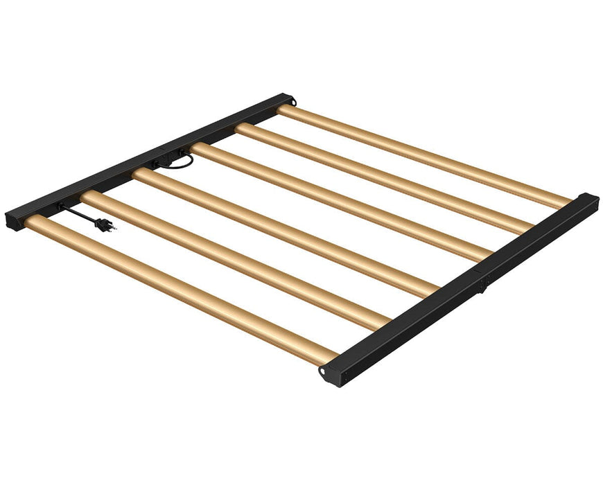 Perspective view of ROI-F720 LED grow light highlighting slim bar spacing and uniform diode layout for even canopy coverage.