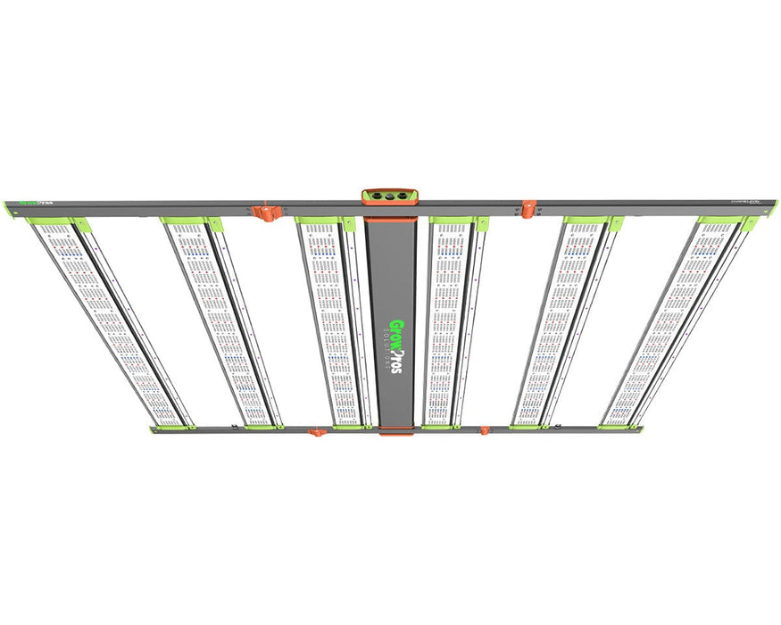 Perspective view of 4x6 CHAMELEON LED light displaying full eight-bar setup with even diode layout.