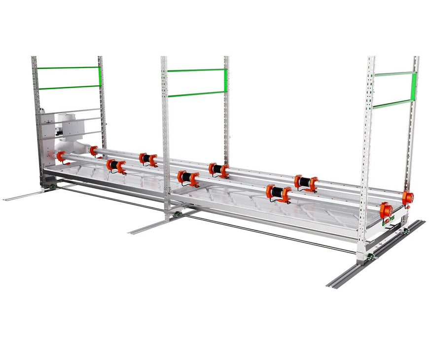 GrowPros under canopy light bars Model 5 used in commercial vertical rack setup.