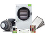 Harvest Right Large Home Pro Freeze Dryer in white with oil-free pump, stainless steel trays, sealer, and food storage kit.