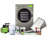 Harvest Right Medium Home Pro Freeze Dryer with Premier pump, stainless steel trays, pitcher, oil, sealer, and food storage kit.