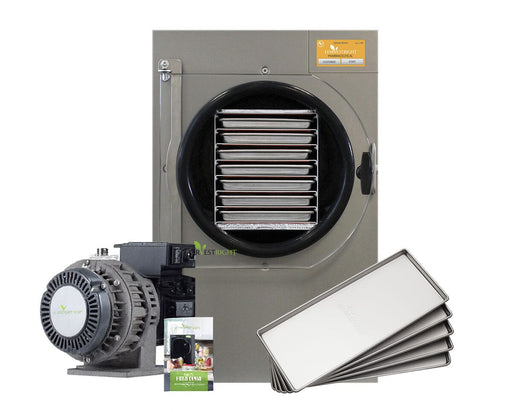 Harvest Right Pharmaceutical Pro Medium Freeze Dryer with oil-free pump and stainless steel trays.