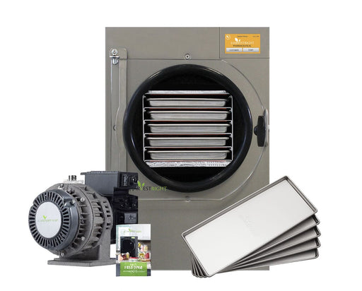 Harvest Right Pharmaceutical Pro Small Freeze Dryer with oil-free pump and stainless steel trays.