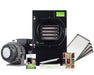Harvest Right Small Home Pro Freeze Dryer in black with oil-free pump, stainless steel trays, sealer, and food storage kit.
