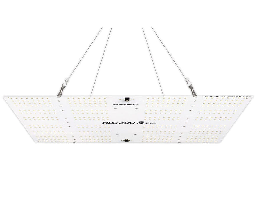 HLG-200-Rspec full-spectrum LED grow light mounted against a clean white background.