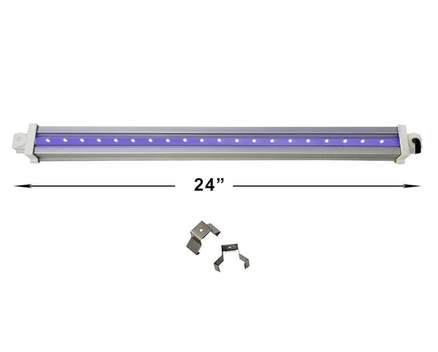 Image of 24-inch HLG 30 UVA Supplement light bar with mounting brackets on a white background.
