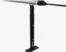 Close-up of height-adjustable black metal stand supporting the Mammoth Inter-Canopy Light bar.