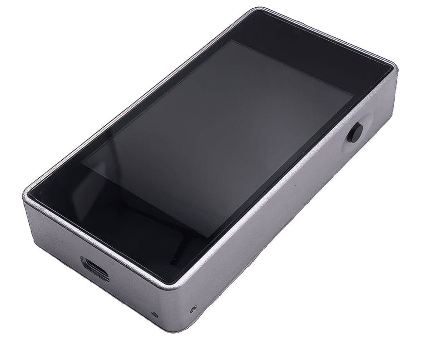 Angled view of the M400 PAR Meter and Spectrometer with black screen and aluminum alloy casing on white background.