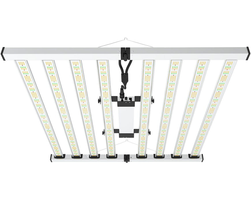 Front-facing view of Nova Sun Series LED grow light with dense diode layout delivering high PPFD and even canopy coverage.