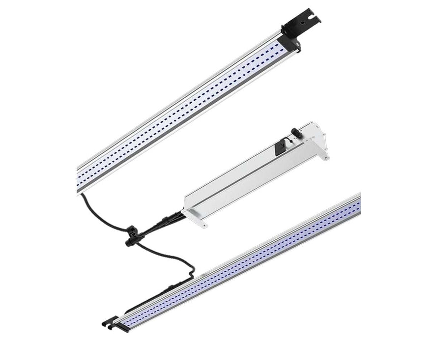 Product render of Mammoth UV Kit showing two aluminum UV bars and external 100W driver with cable connections.