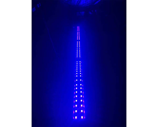 Close-up of a single Mammoth UV bar lit up in dark room, showcasing high-density UV diode layout.