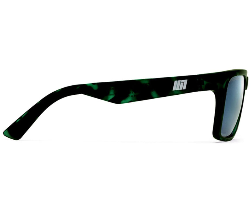 Method Seven Evolution FX2 Emerald Tortoise LED glasses side view showing TR90 frame and flex hinges.