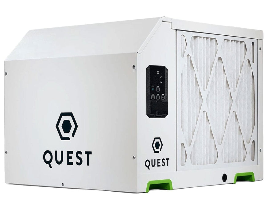 Image of the The Quest 746 480V featuring high capacity, 730 pints/day, 8.3 pints/kWh efficiency, multi-coil tech, digital controls, low amp draw, and compact design.