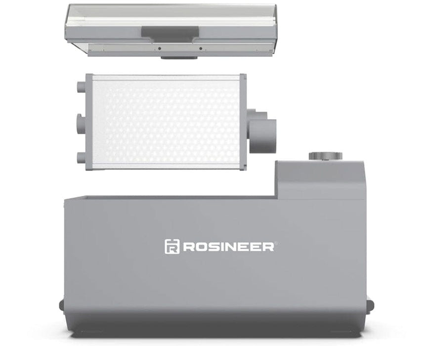 Exploded view of Rosineer PTX Tumbler highlighting removable drum with 150 micron mesh and protective housing.