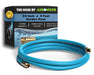 Retail packaging of THE HOSE by Aeromixer with coiled hose, brass fittings, and features like 650 PSI burst pressure.