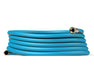 Aeromixer hose fully coiled showing both end fittings, built for heavy-duty garden or pump attachment applications.