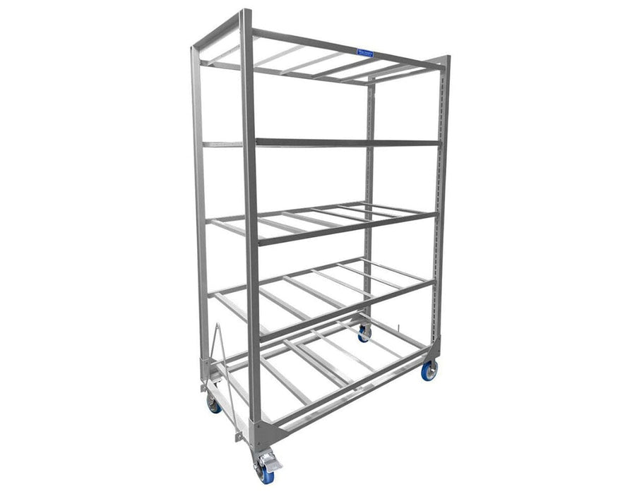 Wachsen 4-Level Rolling Cloning Cart with multiple shelves on a white background.