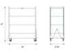 Technical drawing of Wachsen Cloning Cart showing 67" height, 53" width, and 27.95" depth with four shelf levels.