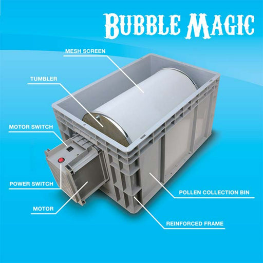 Bubble Magic 1500 Pollen Tumbler features listed