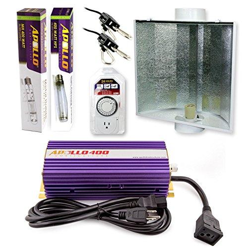 Apollo Horticulture 400 Watt HPS and MH Air Cool Hood Kit HID Light Apollo Horticulture