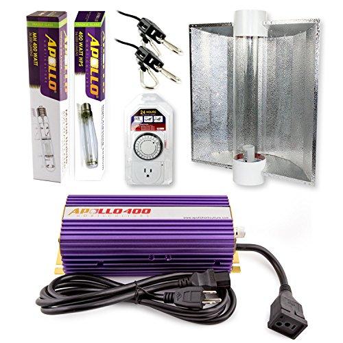 Apollo Horticulture 400 Watt HPS and MH Air Cool Tube Hood Kit HID Light Apollo Horticulture