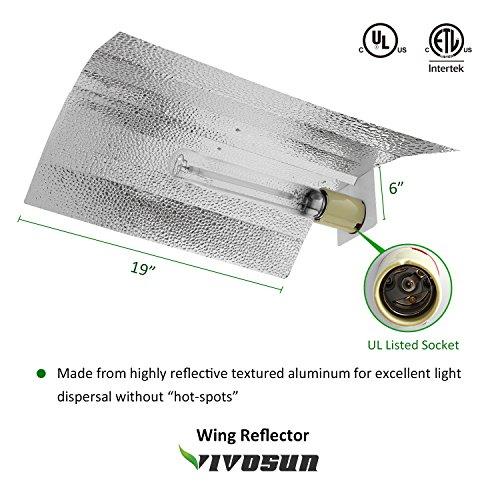Vivosun 600 Watt HPS and MH Wing Reflector Kit HID Light Vivosun