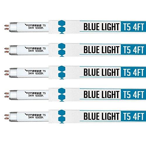 Vivosun T5 Fluorescent 4 Foot 6500K Grow Light Tube 5 Pack Fluorescent Light Vivosun