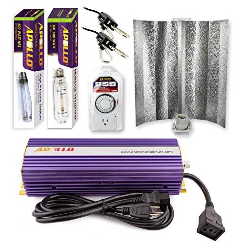 Apollo Horticulture 600 Watt HPS and MH Gull Wing Reflector Kit