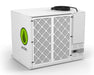 White Anden industrial dehumidifier with dual front filters, power cord, and logo.
