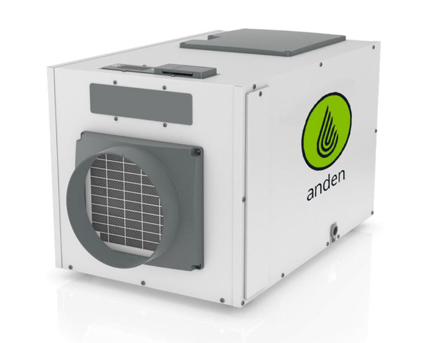 Another side profile showing the Anden A130, with the intake fan and exhaust port visible, highlighting the clean and modern design.