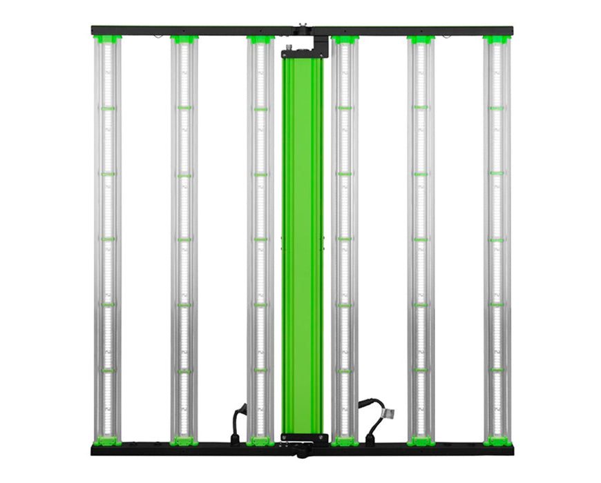 Vertical front view of the B-Lite Premium 1700 660W LED grow light with 8 light bars and center power unit.