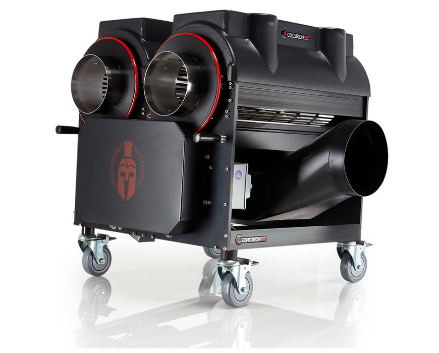 Close-up of CenturionPro Gladiator caster wheel for easy mobility and sturdy machine support.