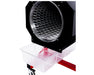 Drum view of the DBT Model 3 with an attached clear plastic trim collection bin.