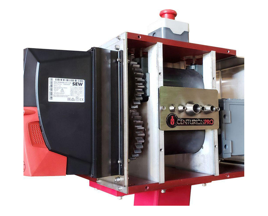 Internal gear system of the CenturionPro HP1 Bucker showing rugged construction and drive mechanisms.