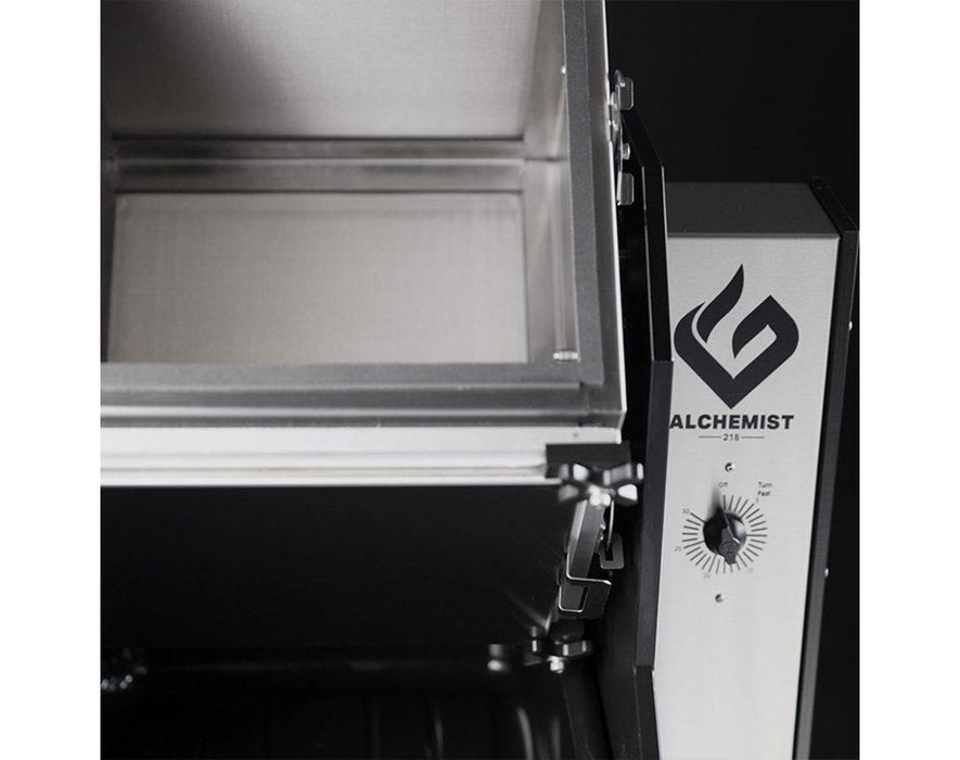 Top view of the Alchemist 215 showcasing the fine mesh drum used for trichome separation.